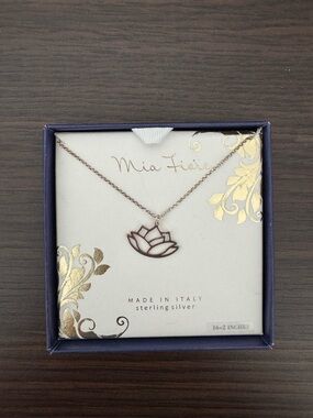 Mia Fiore Sterling Silver Lotus Pendant Necklace